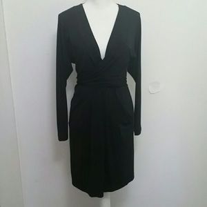 BCBG MAXAZRIA long sleeve stretch black dress